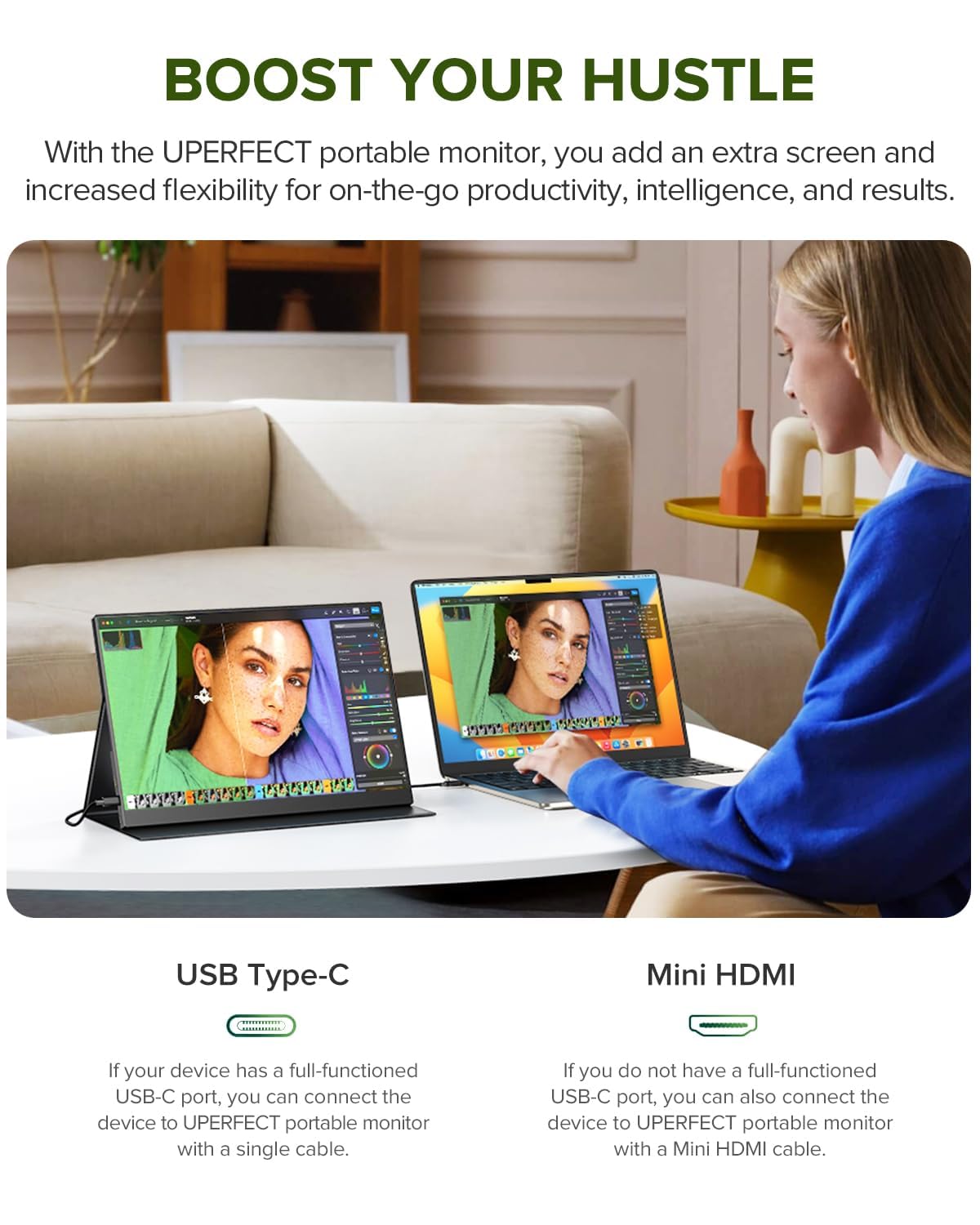 Amazon.co.jp: UPERFECT 2Kポータブルモニター、14インチ